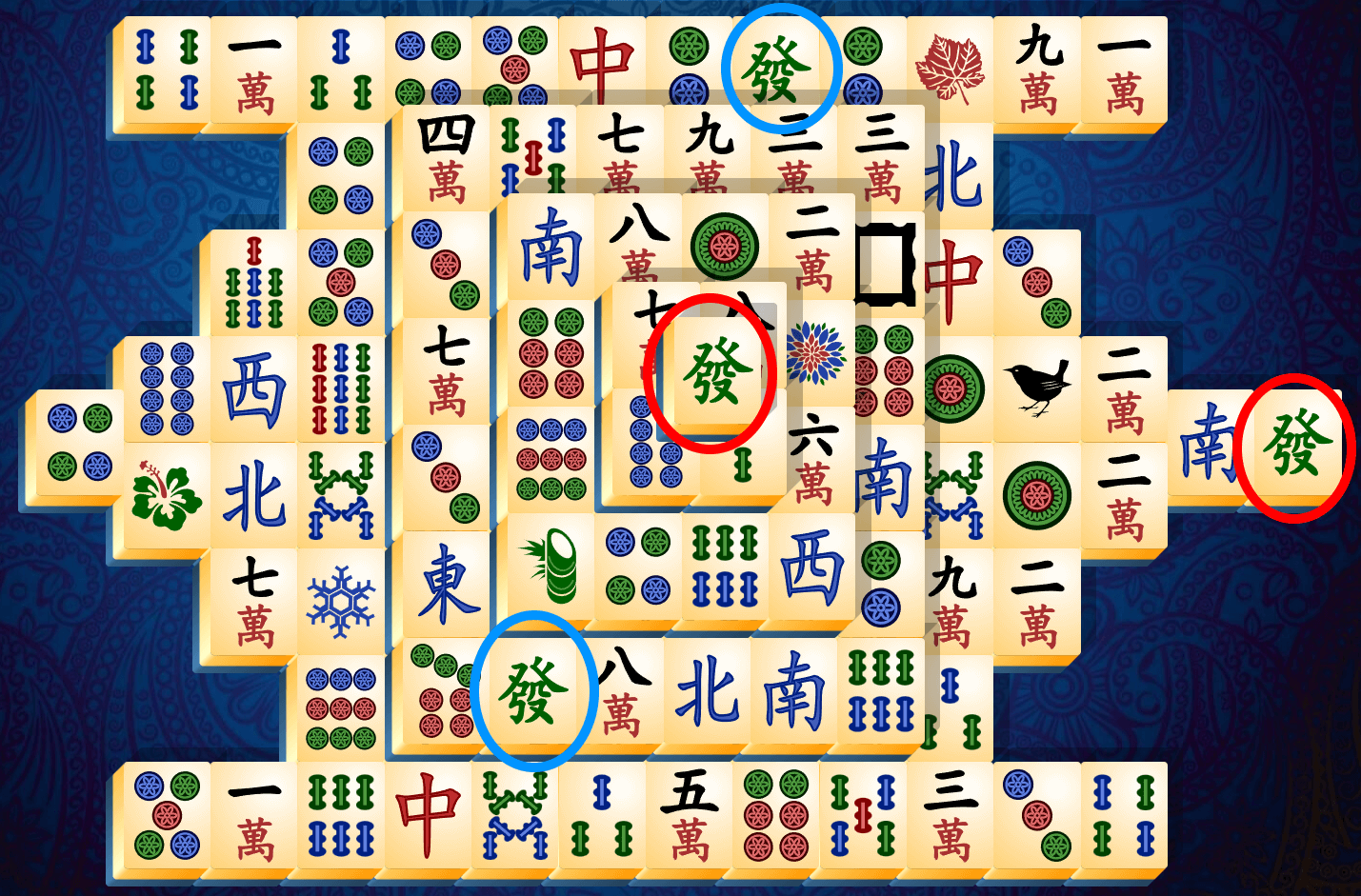 Vodič za pasijans mahjong, 1. korak