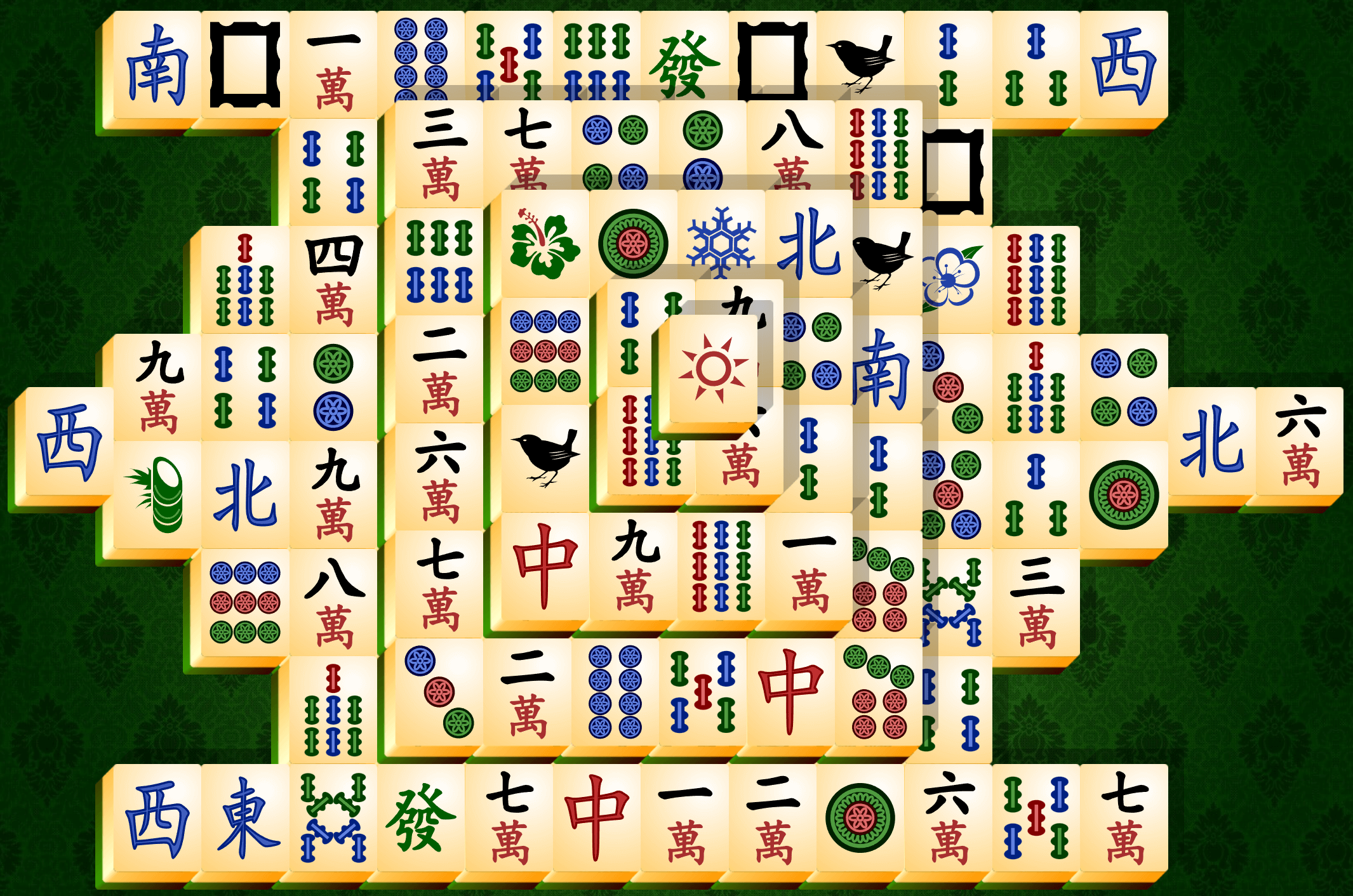 Pasijans mahjong, raspored „Kornjača“
